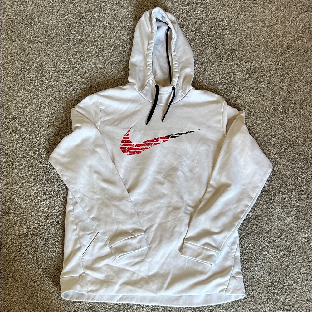 Nike White and Red Men's Sweater